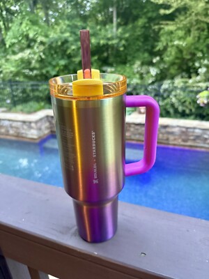 Stanley x Starbucks Summer Sunset 40 oz Tumbler Cup Purple NEW | eBay