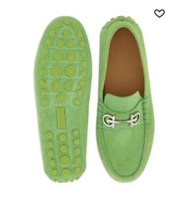Salvatore Ferragamo Grazioso Loafers Green Suede Leather Size 11 US New Salvatore Ferragamo Green Casual Shoes for Men for sale | eBay main image 4