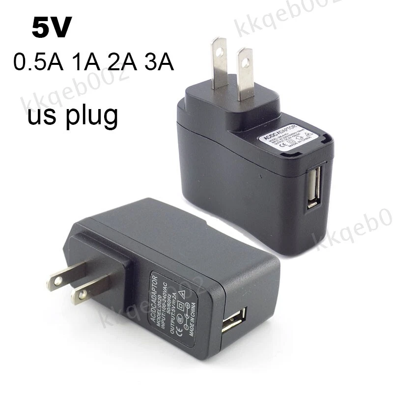 110-240V USB Adapter 5V 1A/1000mA 5V 0.5A/500mA 2A 3A Charger US Plug Converter - Image 2 of 4