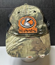 Kubota Tractors Patch Camo Distressed Hat Cap Black Mesh Adjustable