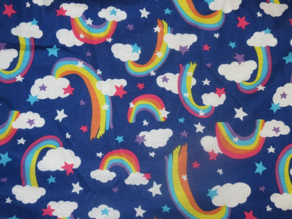 Girls Nightgown Pajamas by GYMBOEE - Sz 14 - Blue w/ RAINBOWS, CLOUDS & STARS - Image 2 of 2