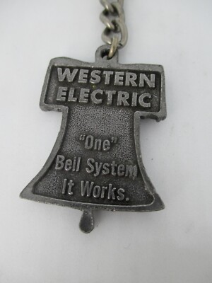 Western Electric Inc USA Metall Schlüsselanhänger Alte Reklame key chain