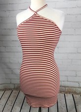 URBAN OUTFITTERS Silence + Noise Halter Mini Dress Sz S Stripe Fitted Knit