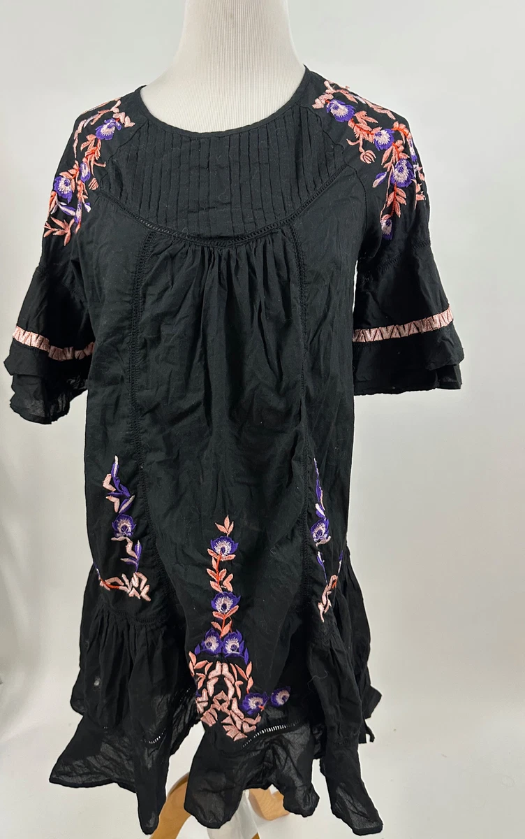 free people wild romance embroidered midi dress Embroidered Mexican Dress