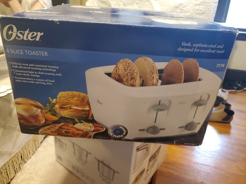 Oster Sunbeam Produkte 4 Scheiben Toaster extra breite Schlitze für Bagels usw. Neu im Karton weiß - Bild 1 von 7