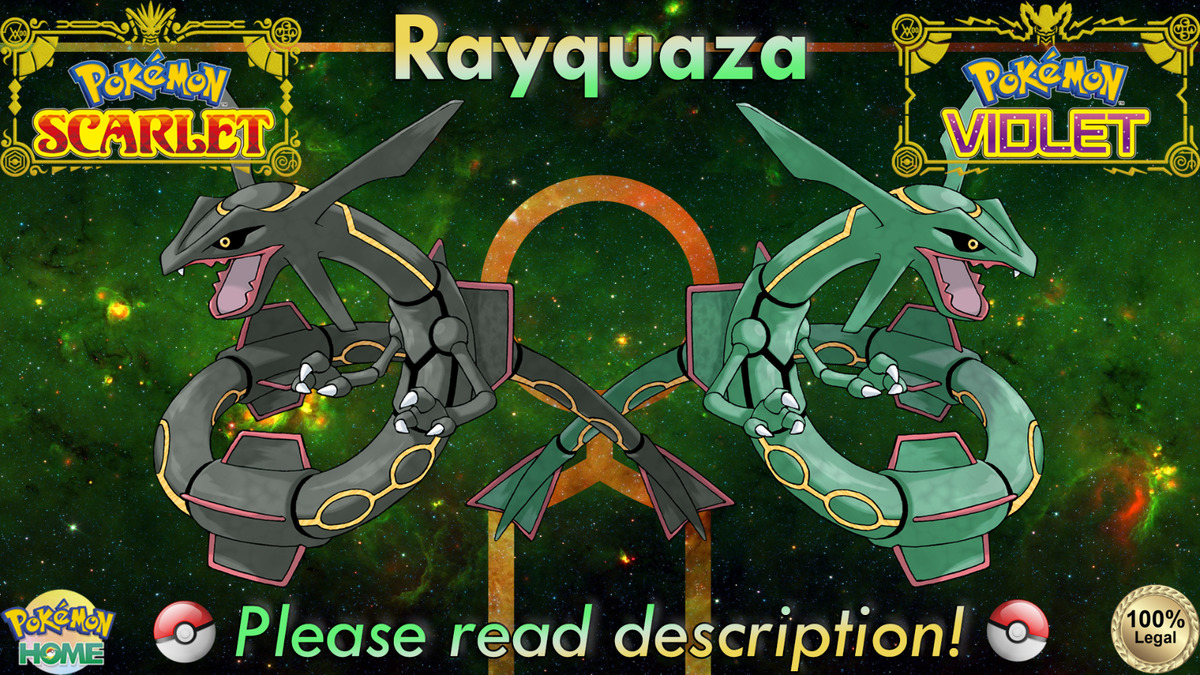 Pokemon Scarlet and Violet Shiny Rayquaza 6IV-EV Trained – Pokemon4Ever