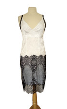 TOPSHOP WHITE AND BLACK LACE SLIP DRESS SIZE 10 NEW