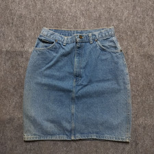 Vtg Gitano Sz 11/12 Denim Jean Skirt Medium Wash Back Slit 100 Cotton 90s Y2K