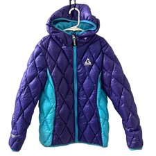 Gerry Fillpower 650 Youth M 10-12 Full Zip Hooded Down Blue Puffer Jacket