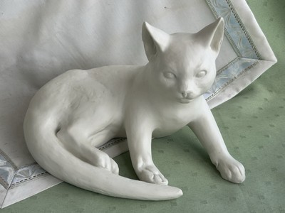 Schöne große Rosenthal Figur als Lauernder Kater