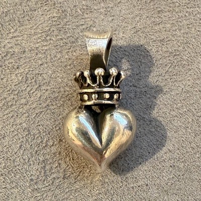 King Baby Studio Crowned Heart Pendant 925 Sterling Silver USA