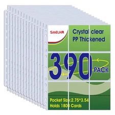 9 Pocket Page Protector, 390 Pack Trading Card Sleeve, Baseball Card Sheets f...