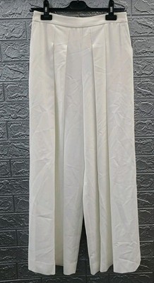 New Mare Di Mari Pleated Wide Leg Pant White Size S