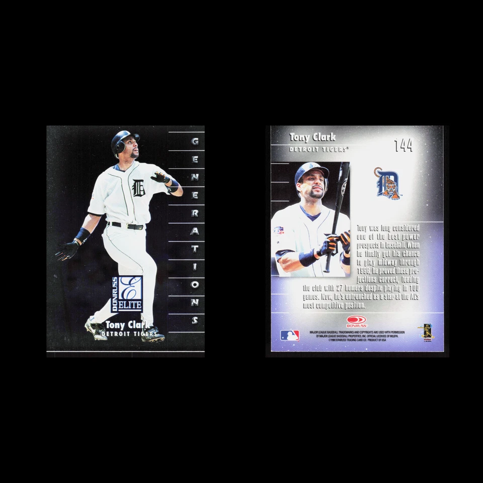 Tony Clark #144 1998 Donruss Elite Detroit Tigers Baseball Card MLB - Image 3 of 3