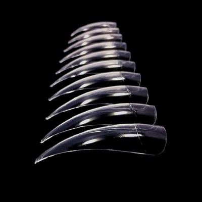 Long Sharp Stiletto Nail Tips with Deep Curve for Nail Art, False, Artificial...
