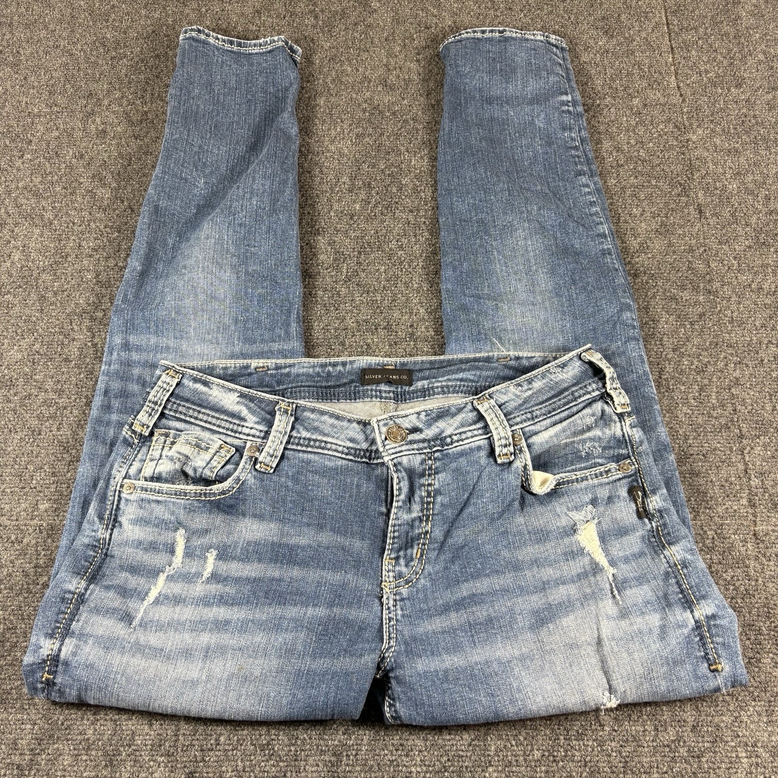 Silver Jean Girlfriend Womens Jeans 31X30* Distressed Western