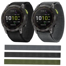 20/22/26mm Hook & Loop Nylon Fabric Watch Band For Garmin Epix Pro Fenix & More