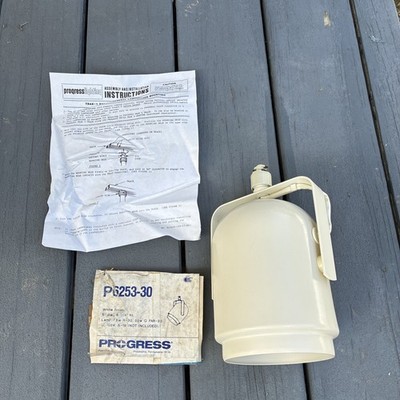 Vintage Progress Lighting White Ball Light Fixture Shade Lamp P6253-30 Track New
