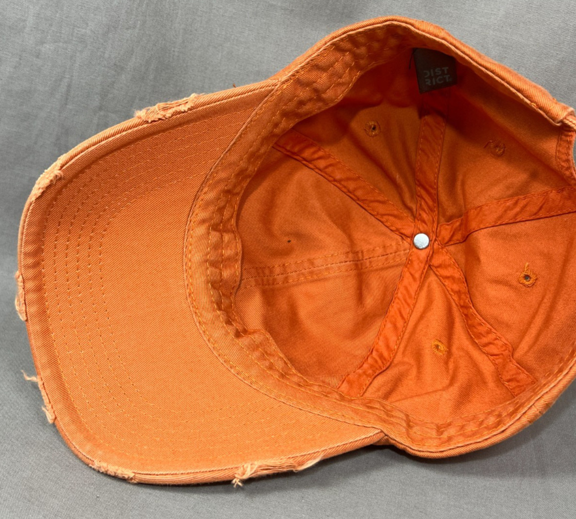District Plain Solid Blank Strapback Hat Cap Oran… - image 11