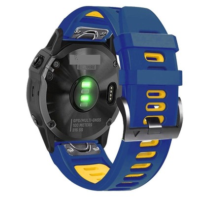 CZhkg Armband Cinturino di Ricambio per Garmin Epix Pro 51mm/Garmin instinct 2x. Silicone Wristband Sportivo Sgancio Rapido Braccialetto per Garmin instinct 2x/Garmin Epix Pro 51mm (Nero Blu