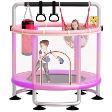 60" Toddler Trampoline for Kids,5FT Upgrade Adjustable Kids Baby Small Trampo...