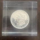 1881-S Morgan Silver Dollar sparkling in lucite uncirculated beautiful