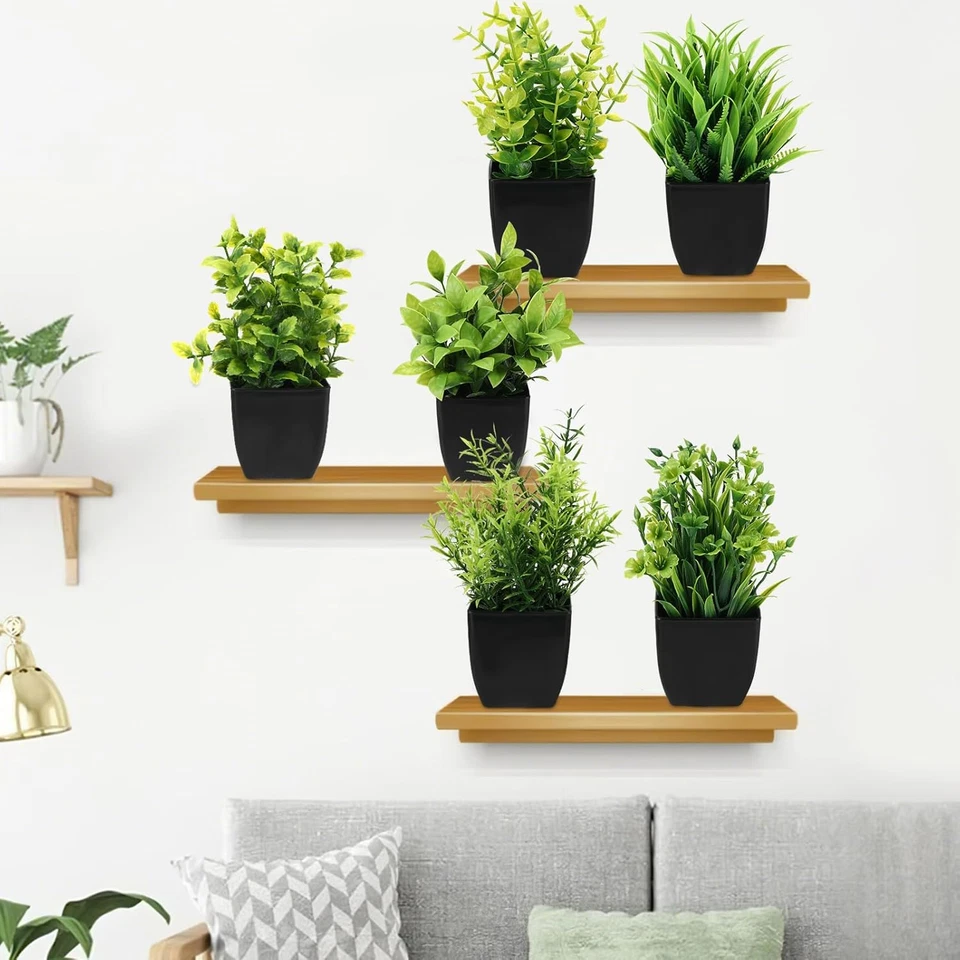 6 Piante Artificiali, Piccole Mini Piante Artificiali in Vaso, Vasi Da Fiori Art - Immagine 3 di 4