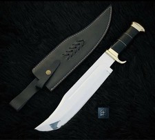 Custom Handmade Bowie Knife-Full Tang 14 Hunting Survival Blade-Brass Guard