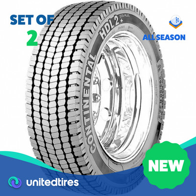 Set of (2) New 295/60R22.5 Continental HDL2+ Eco Plus 150/147L