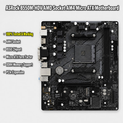 ASRock B550M-HDV AMD Socket AM4 Micro ATX Motherboard