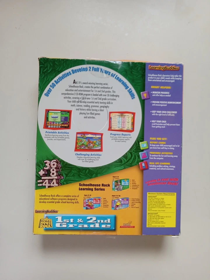 NEW! School House Rock! 1st & 2nd Grade Essentials Over 50 Activities PC MAC CD - Image 3 of 4