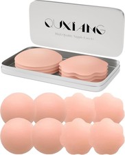 QUXIANG 4 Pairs Pasties Women Nipple Covers Reusable Adhesive Silicone
