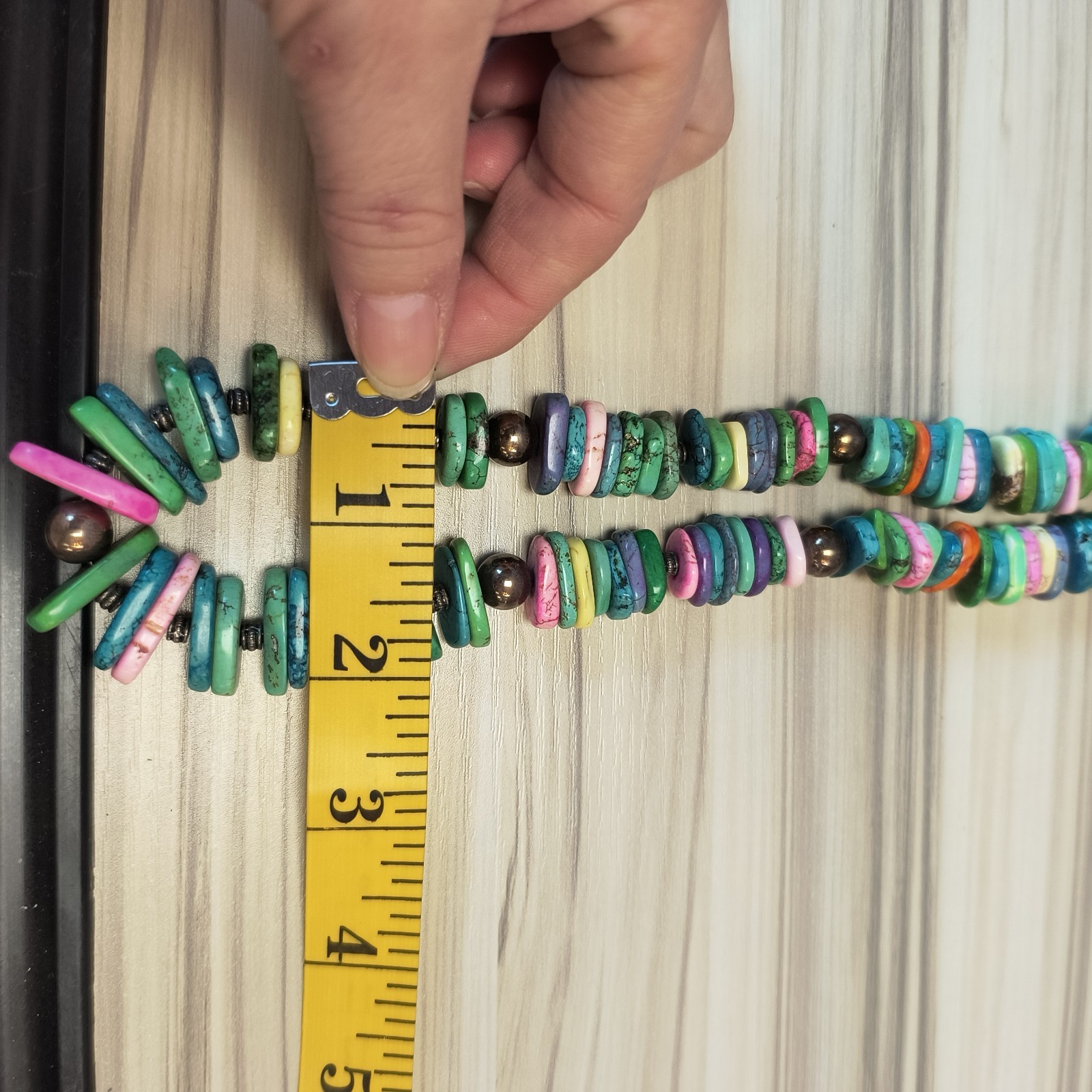 Multicolor Graduated Howlite Statement Necklace S… - image 7