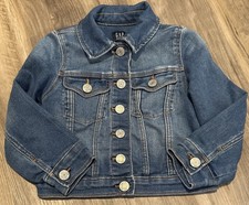 Gap Kids blue denim jean jacket Medium Wash child's sz 4 classic all seasons