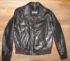 SCHOTT N.Y.C. - Giacca in Pelle / Giacca da Biker Nera L Ca. Taglia 48-50