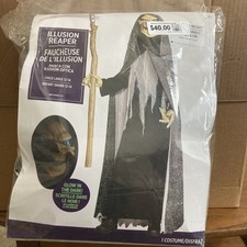 Halloween Costume Illusion Reaper Boys Girls Child Large 12-14 Glow in the Dark