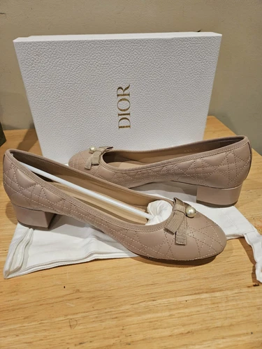 Chaussures ballerine nœud papillon DIOR Cannage matelassées cuir de veau pointure 41