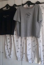 New Look 2 Pairs Cotton Pyjamas Pjs. Long Leg Short Sleeve.  Size Medium 12-14