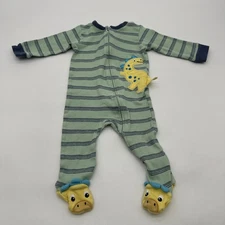 Koala Baby One Piece Toddler Boys Size 9M Striped Full Zip 100% Cotton.#36328