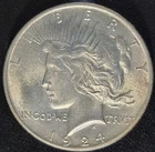 1924 P Philadelphia Mint Peace US Silver Dollar 90% Silver US Coin Higher Grade