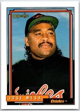 1992 O-Pee-Chee Jose Mesa #310 Baltimore Orioles