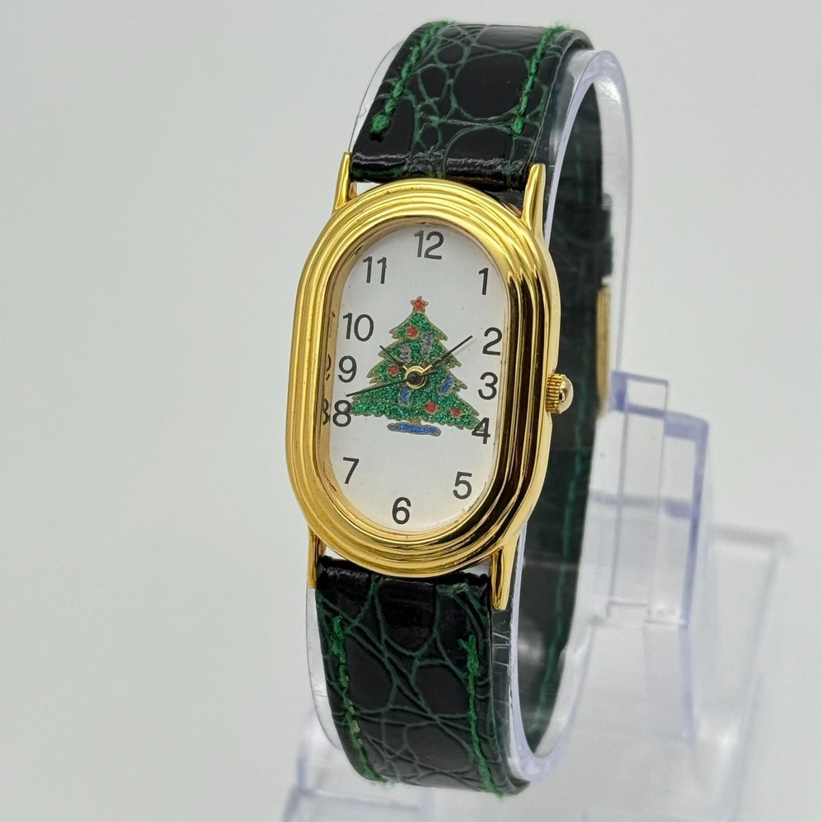 WOMENS GREEN LEATHER CHRISTMAS TREE WATCH Geneva womens Christmas tree watch with green | Mercari main image 3