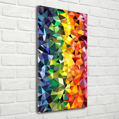 Wand-Bild Kunstdruck aus Hart-Glas Hochformat 70x140 Geometrische Figuren