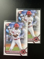 2022 Bowman Prospects #BP59 Justice Thompson - 2 Card Lot; Reds