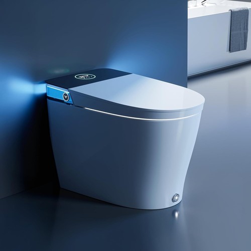 Smart bidet Toilet W/Flush Tank ADA seat Auto Open Lid 12'' Rough In T38 series - Picture 20 of 23
