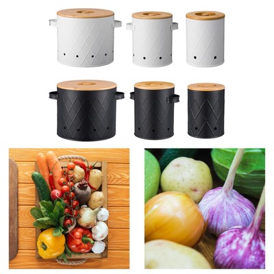 Trio of Stylish Kitchen Storage Containers with Natural Wood Lids