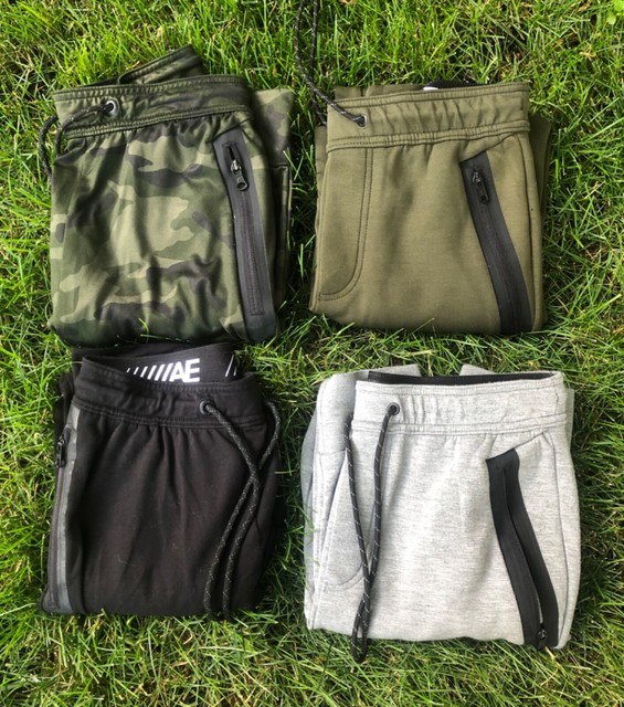 4 PAIRS OF AMERICAN EAGLE XS LIGHTWEIGHT FLEECE JOGGERS. BLACK, CAMO, GRAY,GREEN | eBay