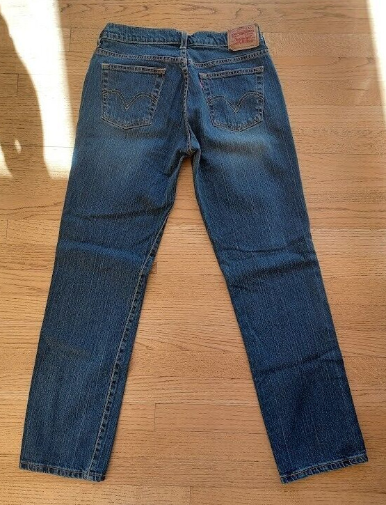 Levi's 505 Straight Leg Jeans Women's 8 M Blue Stretch Denim Pants
