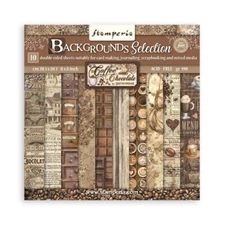 Stamperia COFFEE and CHOCOLATE Background 8x8 Paper Pad 10 Sheets SBBS94