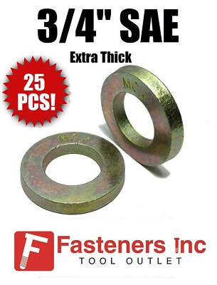 (Qty 25) 3/4'' Extra Thick Flat Washers SAE Grade 8 Hardened Washers MCX Mil-Carb